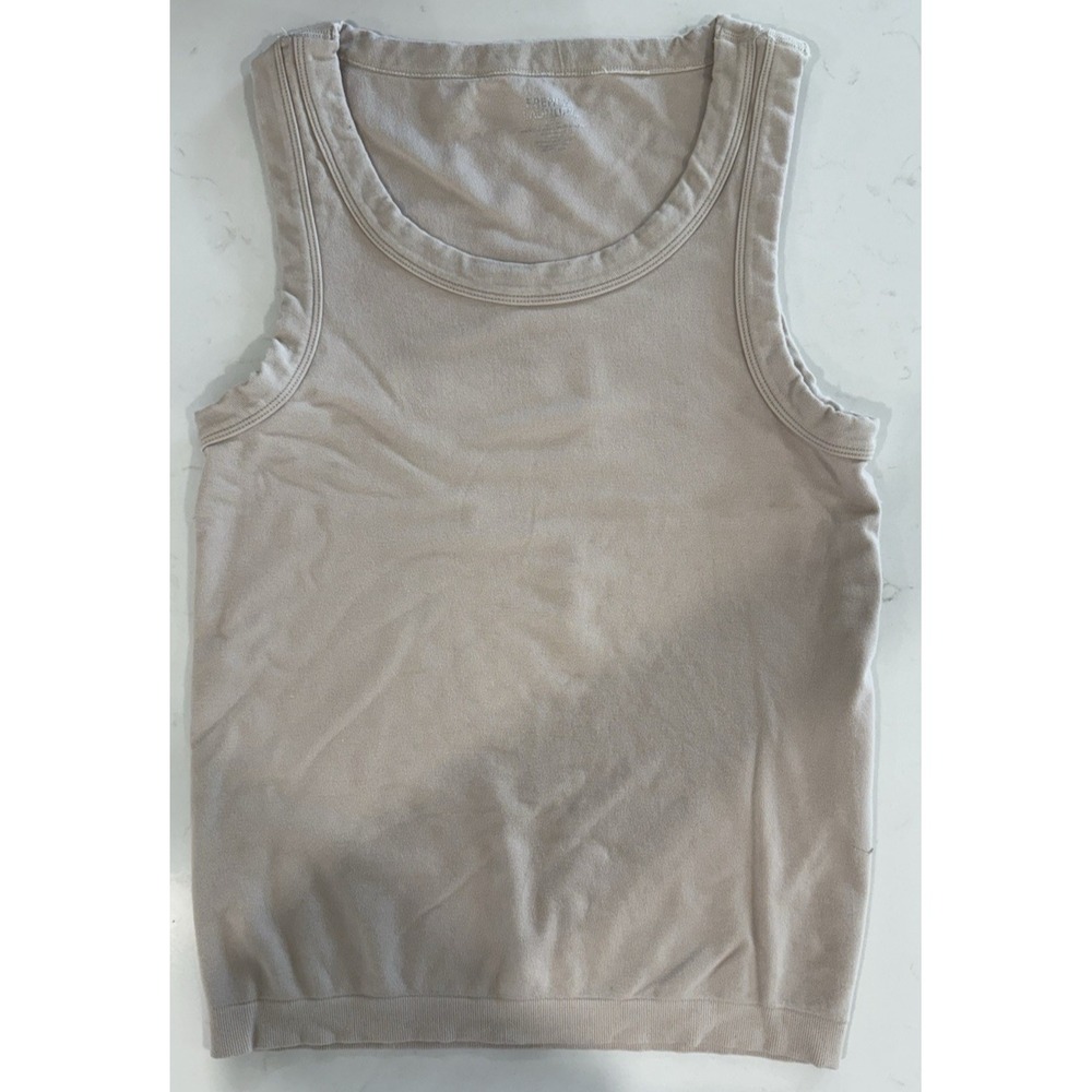 FRENCH LAUNDRY Women's Beige Sleeveless Tank Top Size Medium Heavyweight Solid